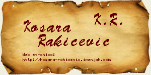Kosara Rakićević vizit kartica
